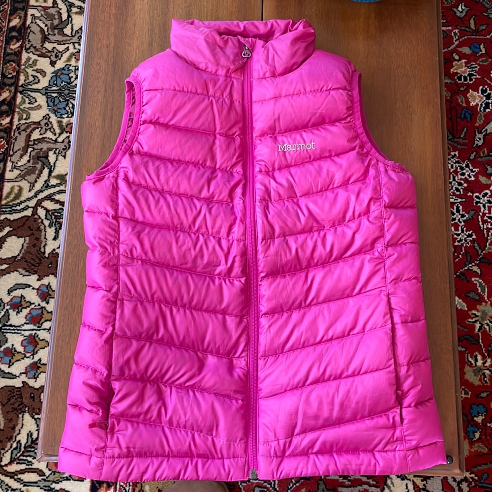 Pink puffy vest